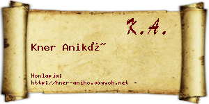 Kner Anikó névjegykártya